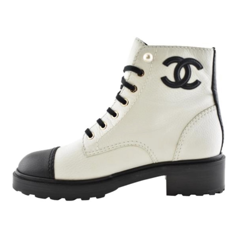 Chanel lace up boots size 39 fits US 8.5
